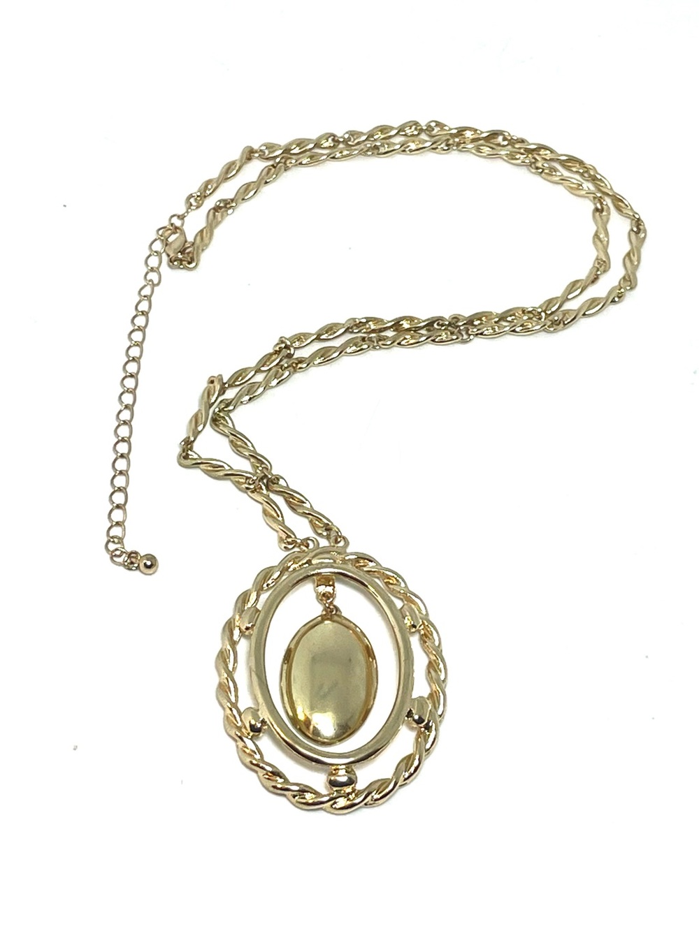 Vintage Gold Tone Pendulum Necklace